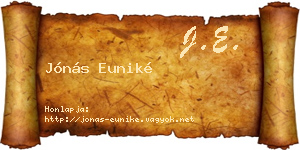 Jónás Euniké névjegykártya